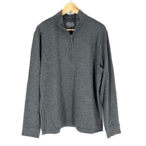 Vineyard Vines OTG Sweatshirt Size Medium Mens Gray Bluffs 1/4 Zip Houndstooth
